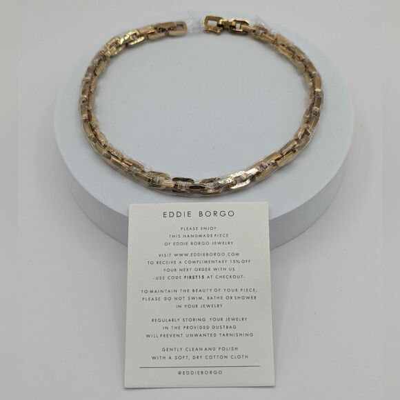 Eddie Borgo 12K Yellow Gold Plated Handmade Supra Link Vermeil Necklace … - Picture 3 of 8